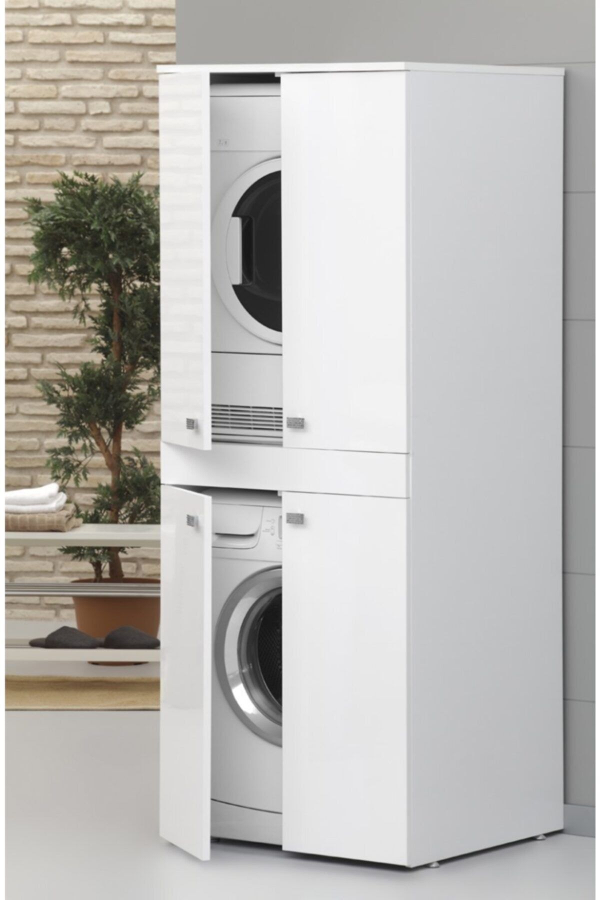 EraHome Mdf Çamaşır Makinesi Dolabı + Kurutma Makinesi Dolabı 70 Cm