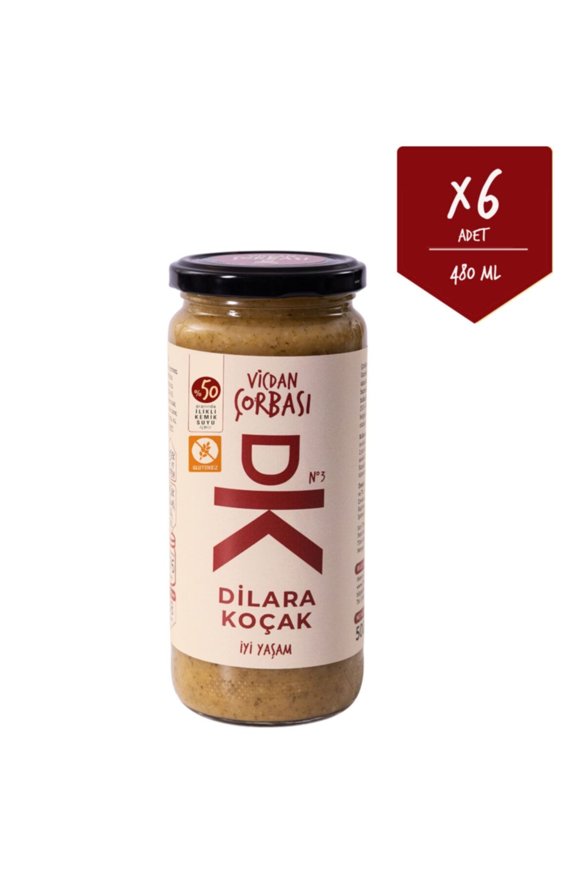 DK Dükkan No:3 Glutensiz Vicdan Çorba ''ilikli Kemik Sulu'' (6 Kavanoz)