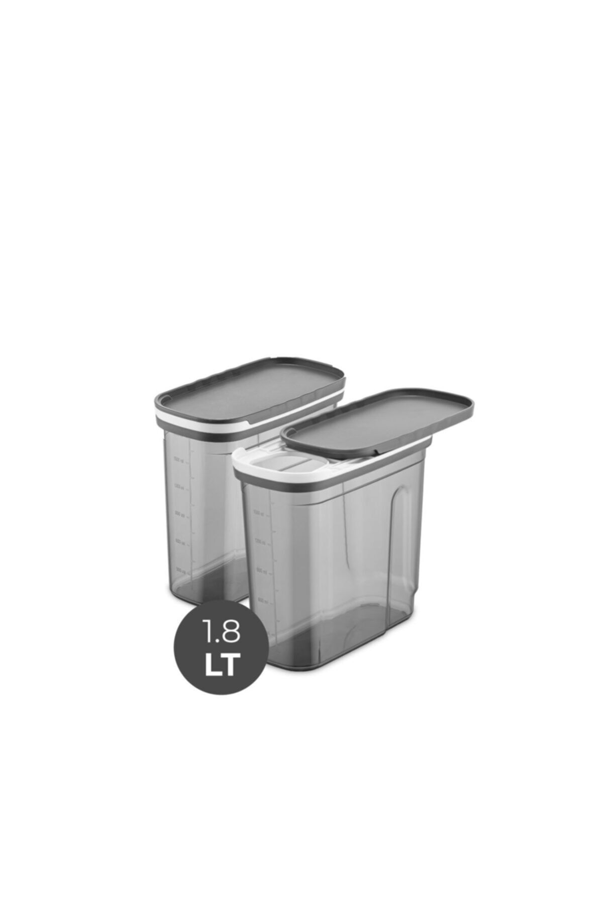 ENASHOP Foly 2'li Sürgülü Kapaklı Erzak Saklama Kabı 1.8 Litre