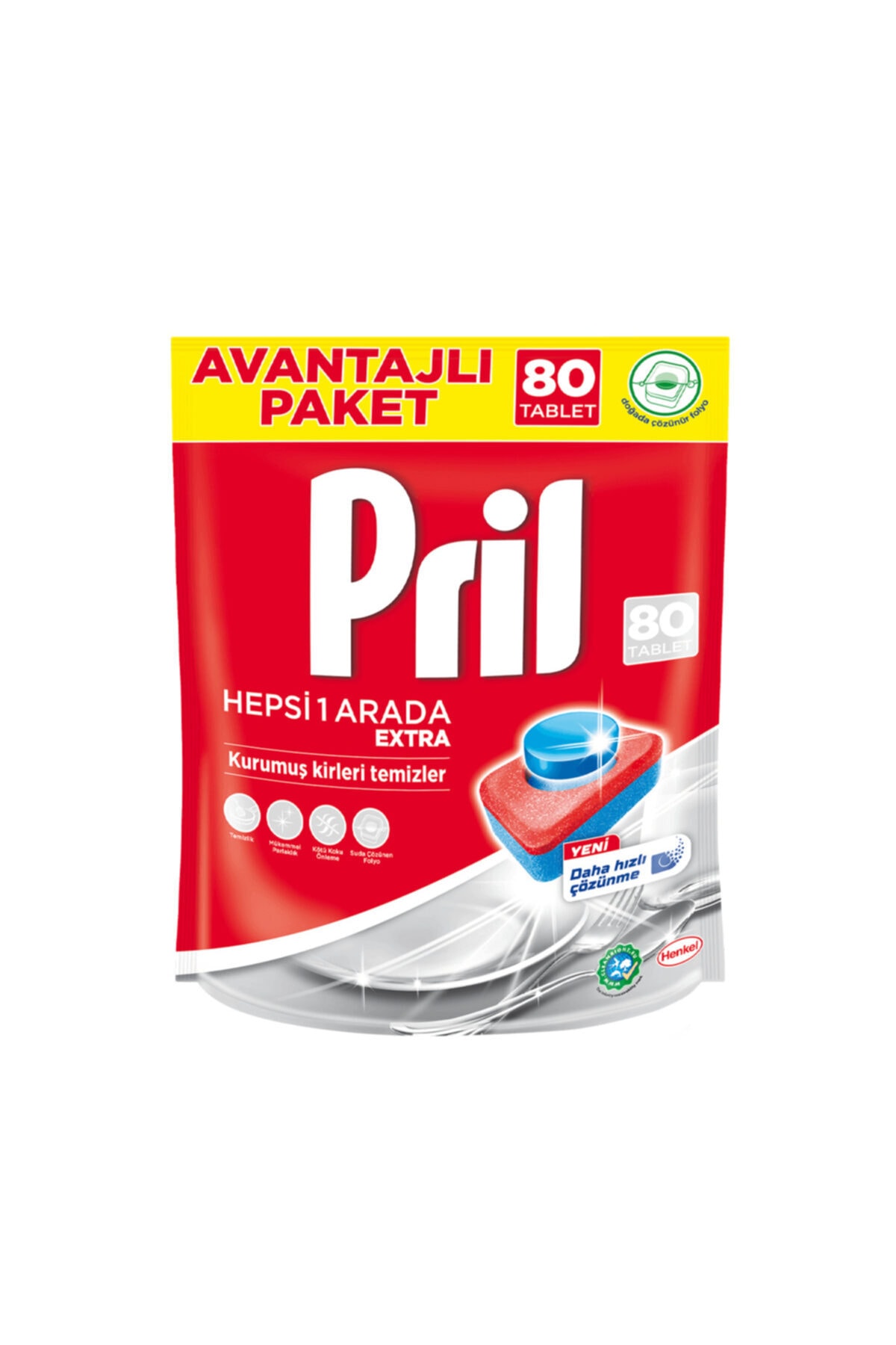Pril Hepsi Bir Arada Bulaşık Makinesi Tableti 80 Adet