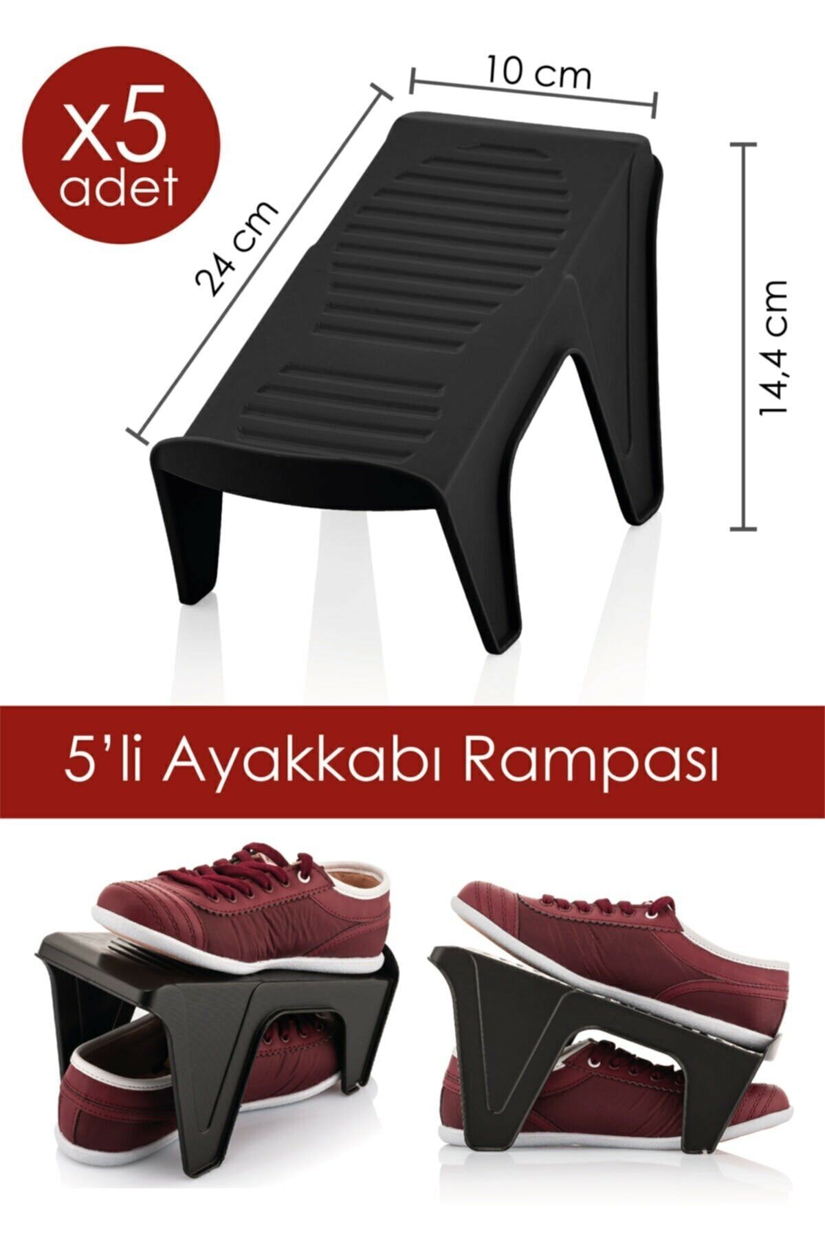 C8HOME 5'li Tekli Ayakkabı Rampası Ayakkabı Düzenleyici Dolap Içi Ayakkabı Organizer