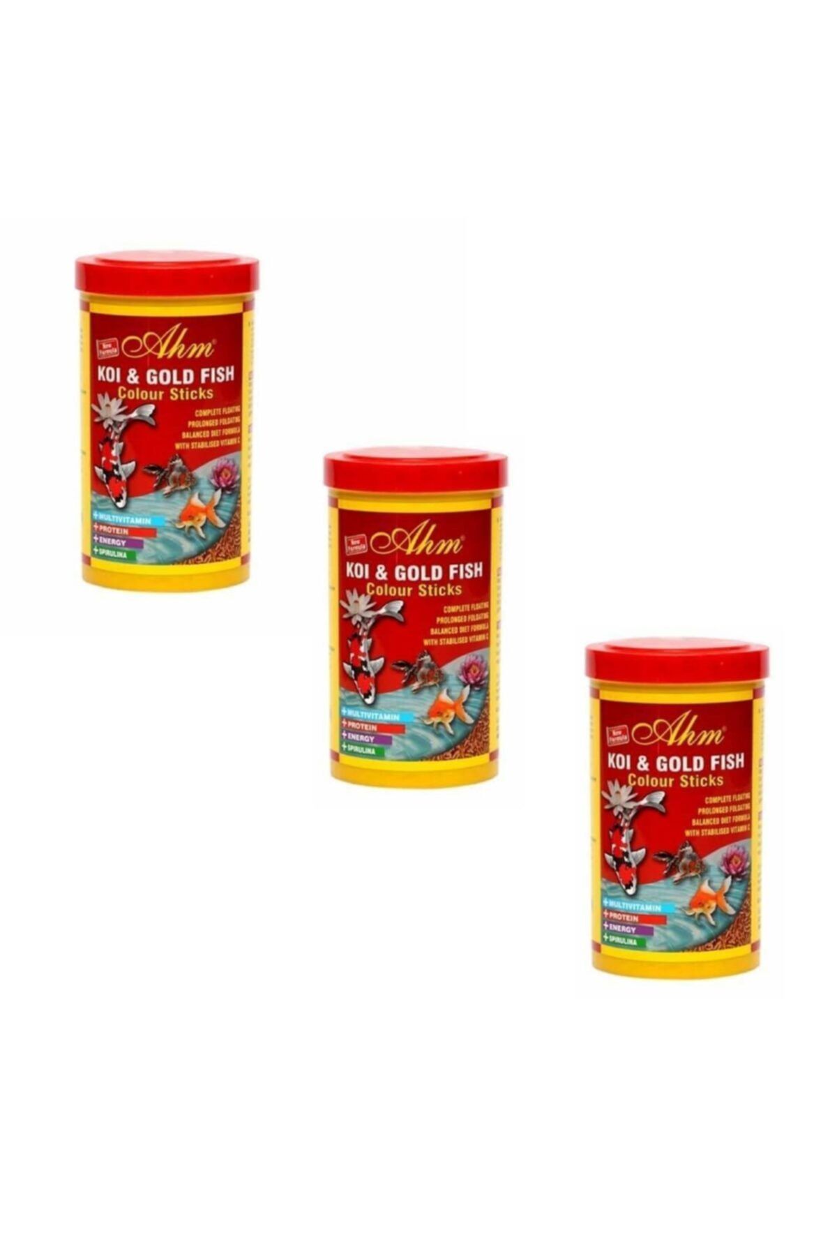 Ahm Koi Goldfish Colour Sticks Balık Yemi 250 ml (3 Adet)
