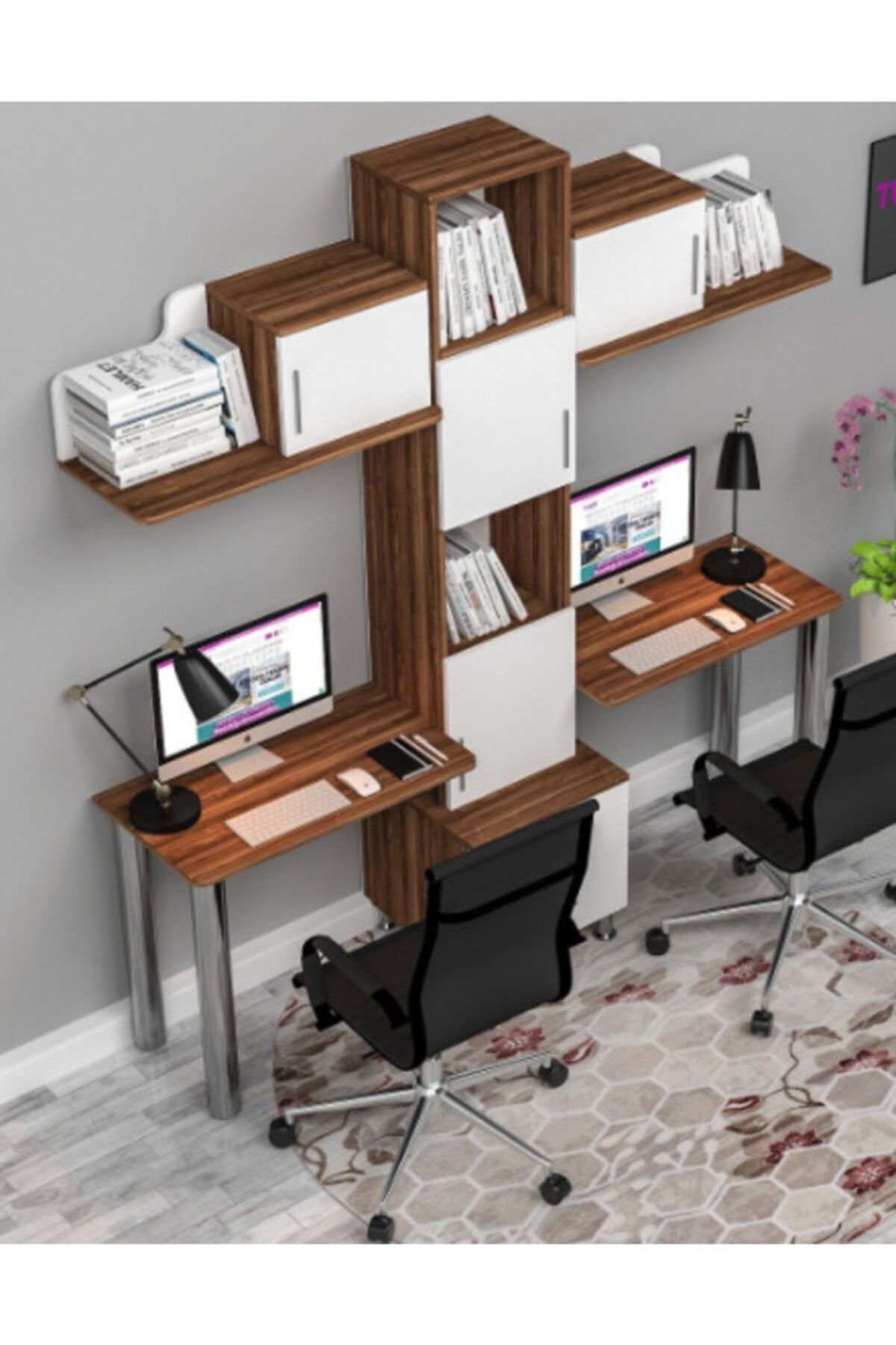 Alvers Mobilya Çiftli Çalışma Masası
