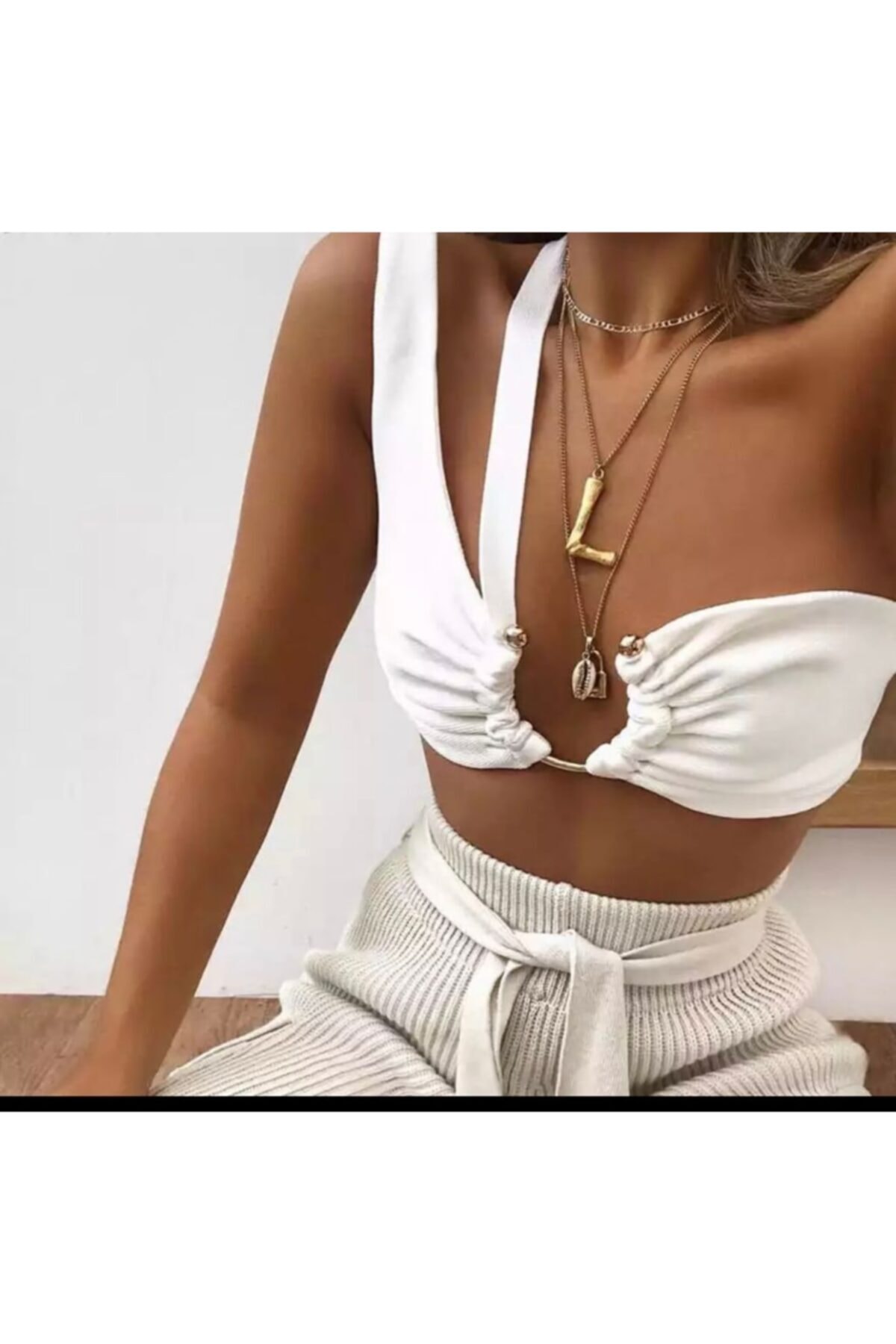 Benafra butik Beyaz Bustiyer Top