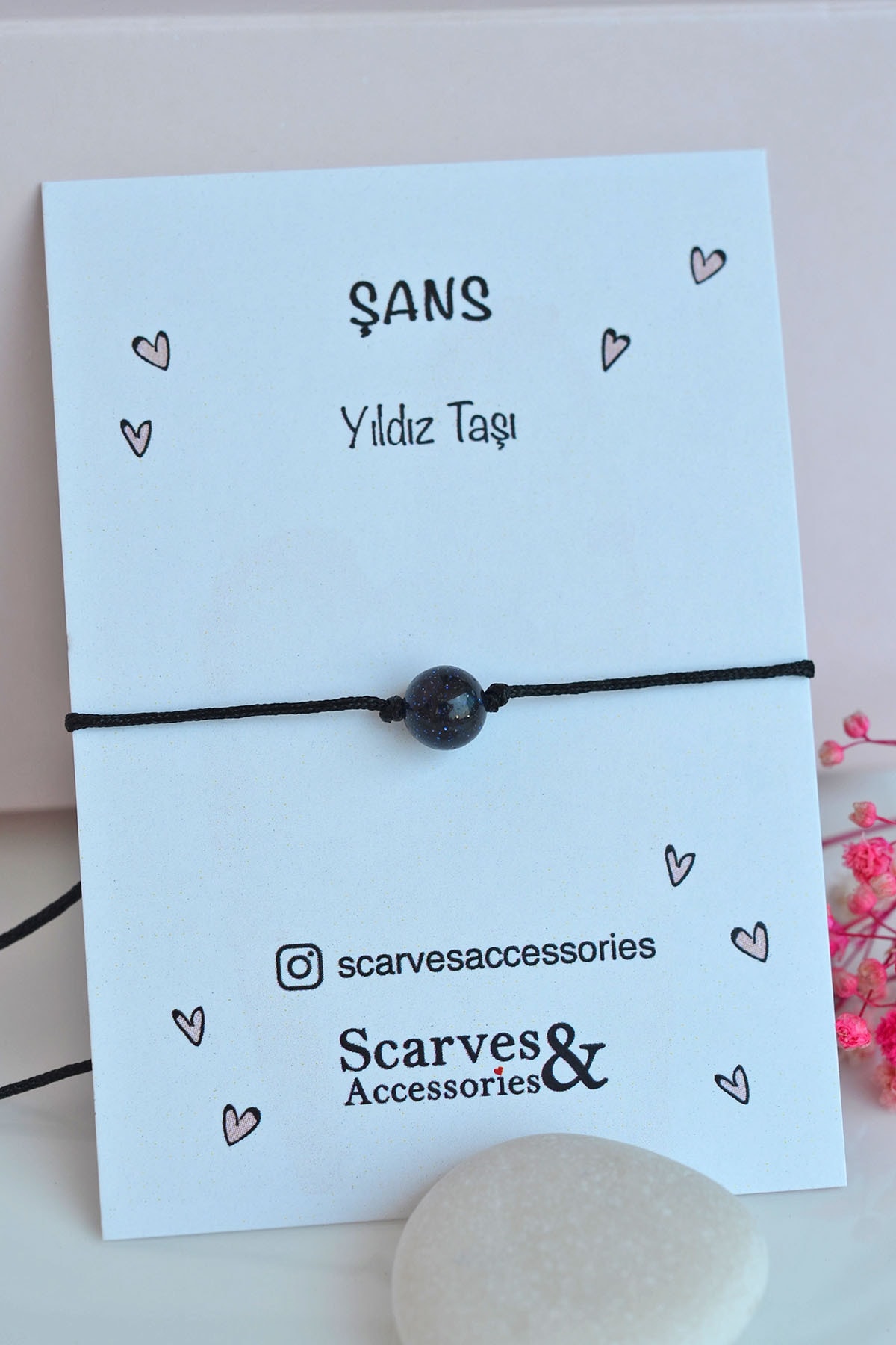 Sacce Scarves&Accessories Doğaltaş Şans Bilekliği Yıldız Taşı