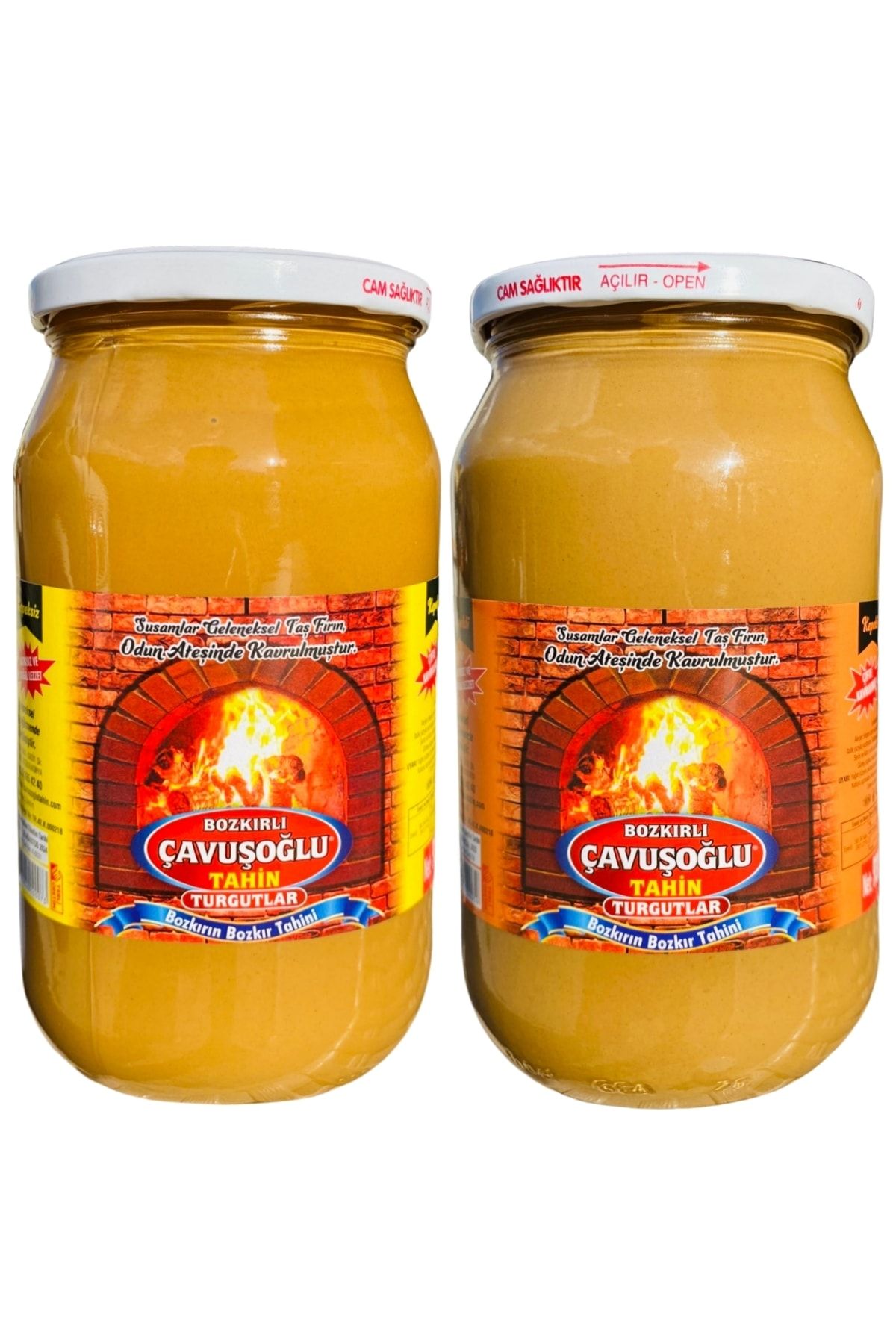 Bozkırlı Çavuşoğlu Odun Ateşinde Bozkır Tahini Tanışma Paketi Cam Ambalaj (kepeksiz 930g + Kepekli 930g)