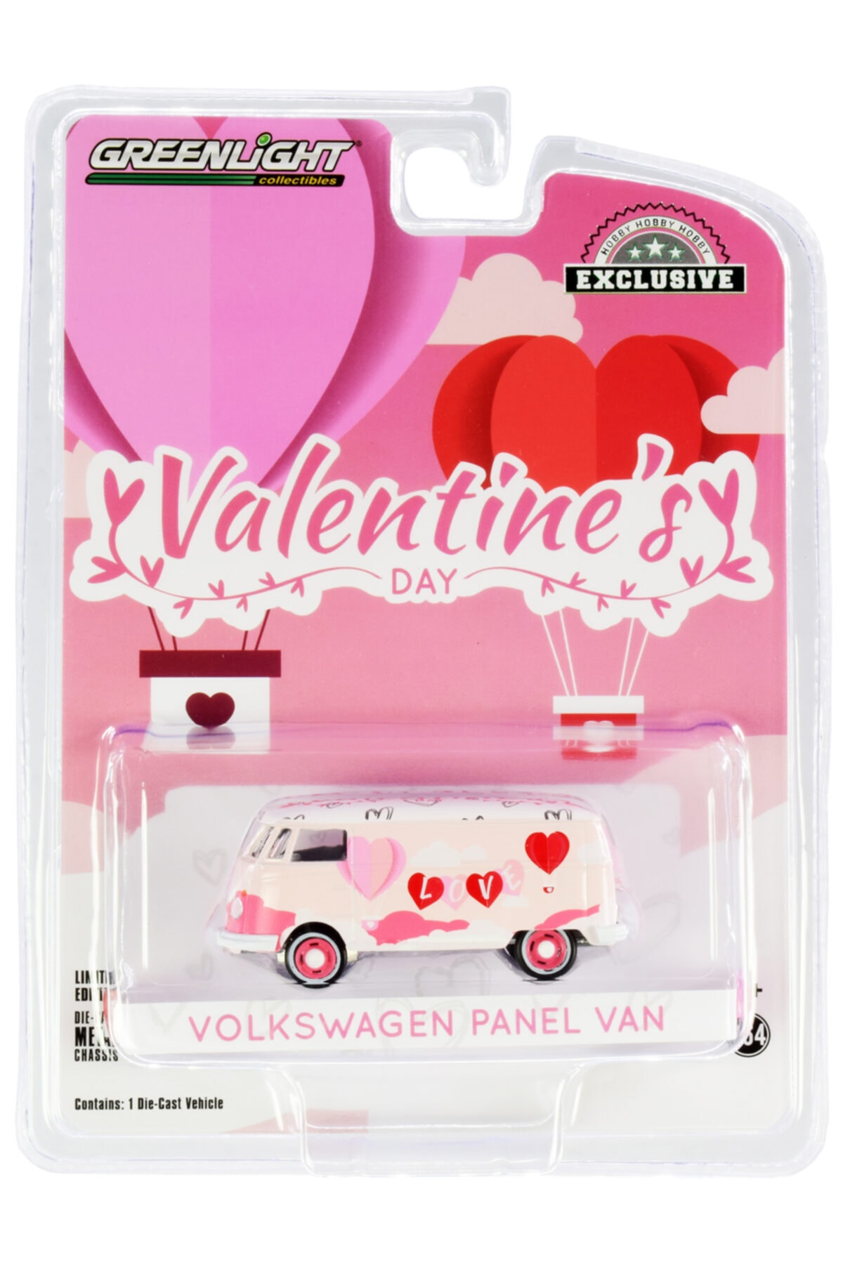 Greenlight 1/64 Volkswagen Panel Van Valentine's Day Diecast Model Araba Hayat Oyuncak