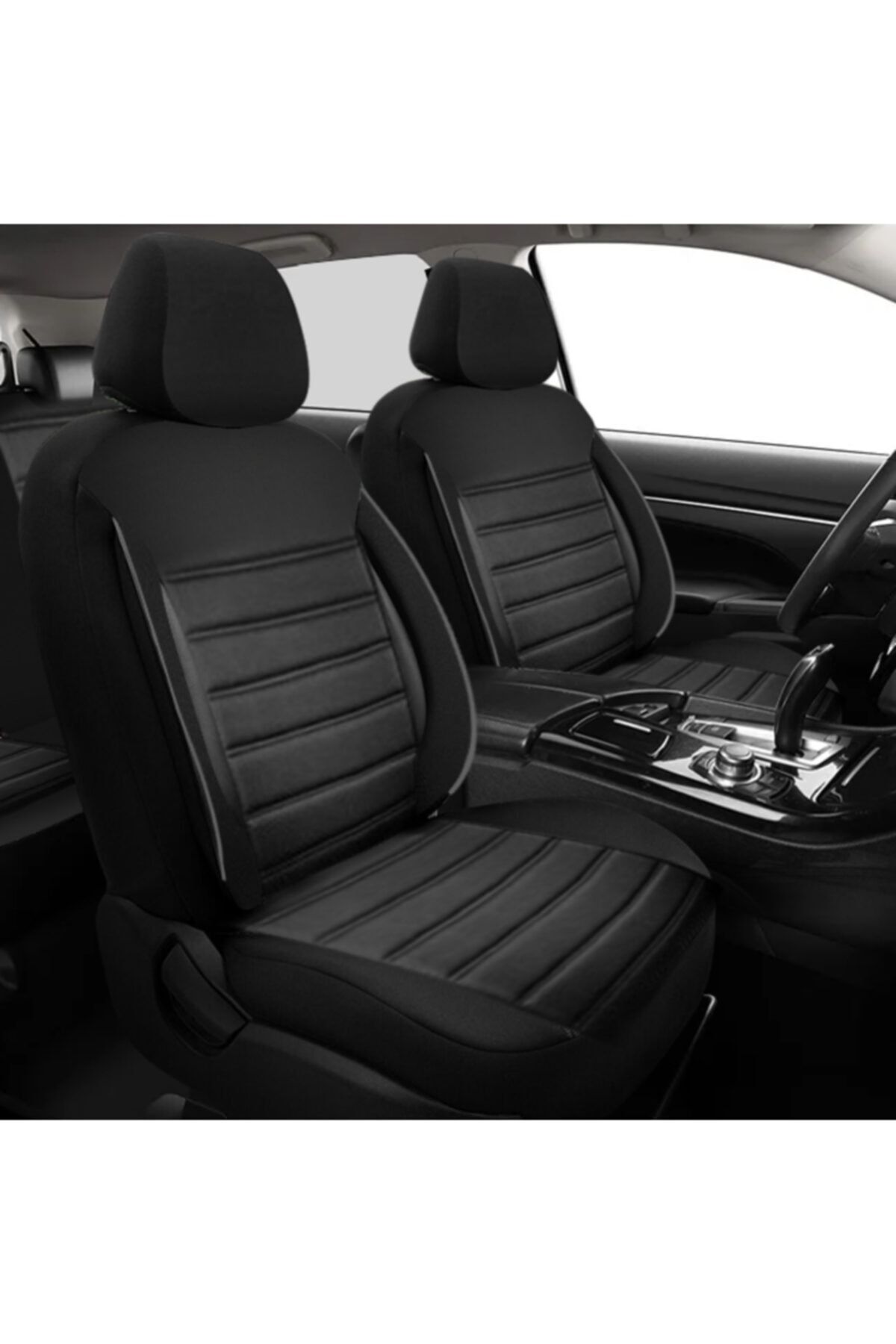 Garaj Marketim Siyah Ford Fiesta Uyumlu Jet Ortopedik Deri Oto Koltuk Kılıfı