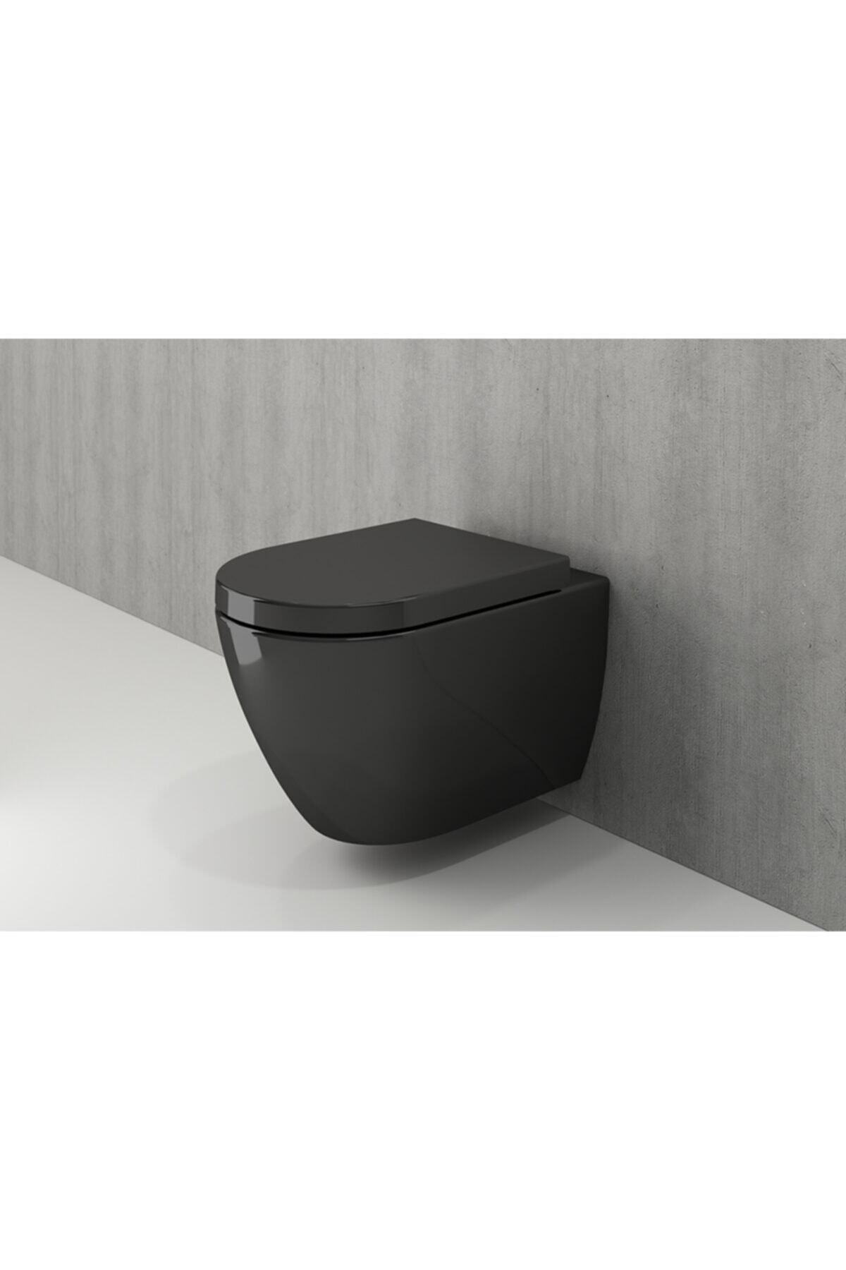 Bocchi Bocchı Venezıa Rimless Duvardan Asma Klozet Pure S Kapak - Siyah