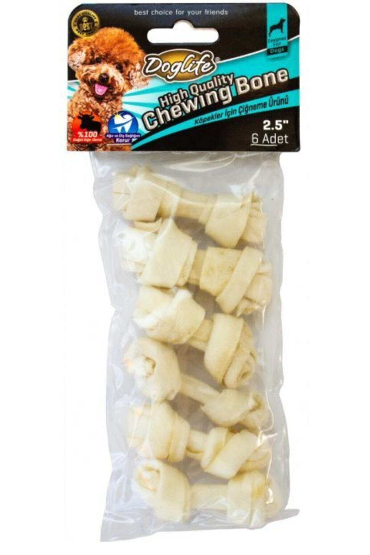 Doglife Düğümlü Kemik White 9-10gr Ad. 6li