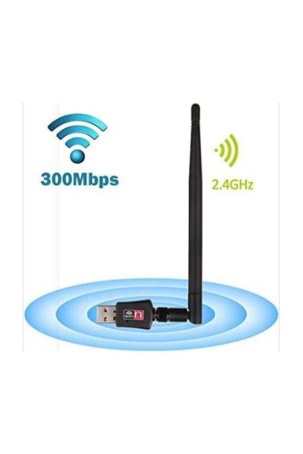 İstaTek 300 Mbps Antenli Wireless Adaptör Kablosuz Ağ Pc Wifi Alıcı Usb