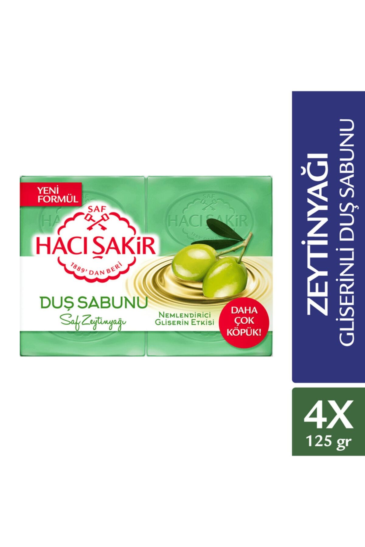 Hacı Şakir Zeytinyağı Gliserinli Kalıp Sabun 4 Adet 125 Gr