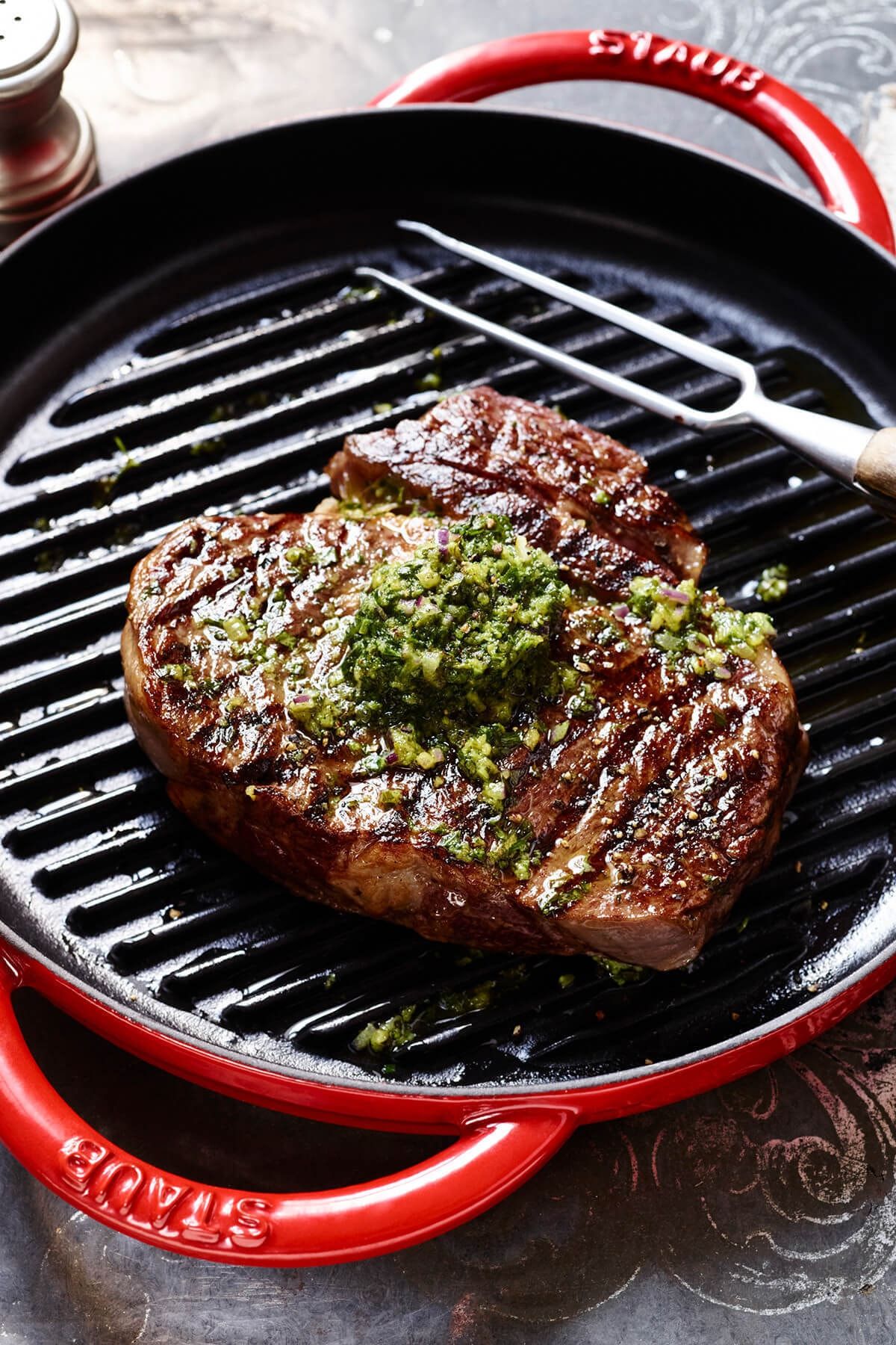 STAUB Döküm Izgara Çift Kulp Kiraz 30 Cm