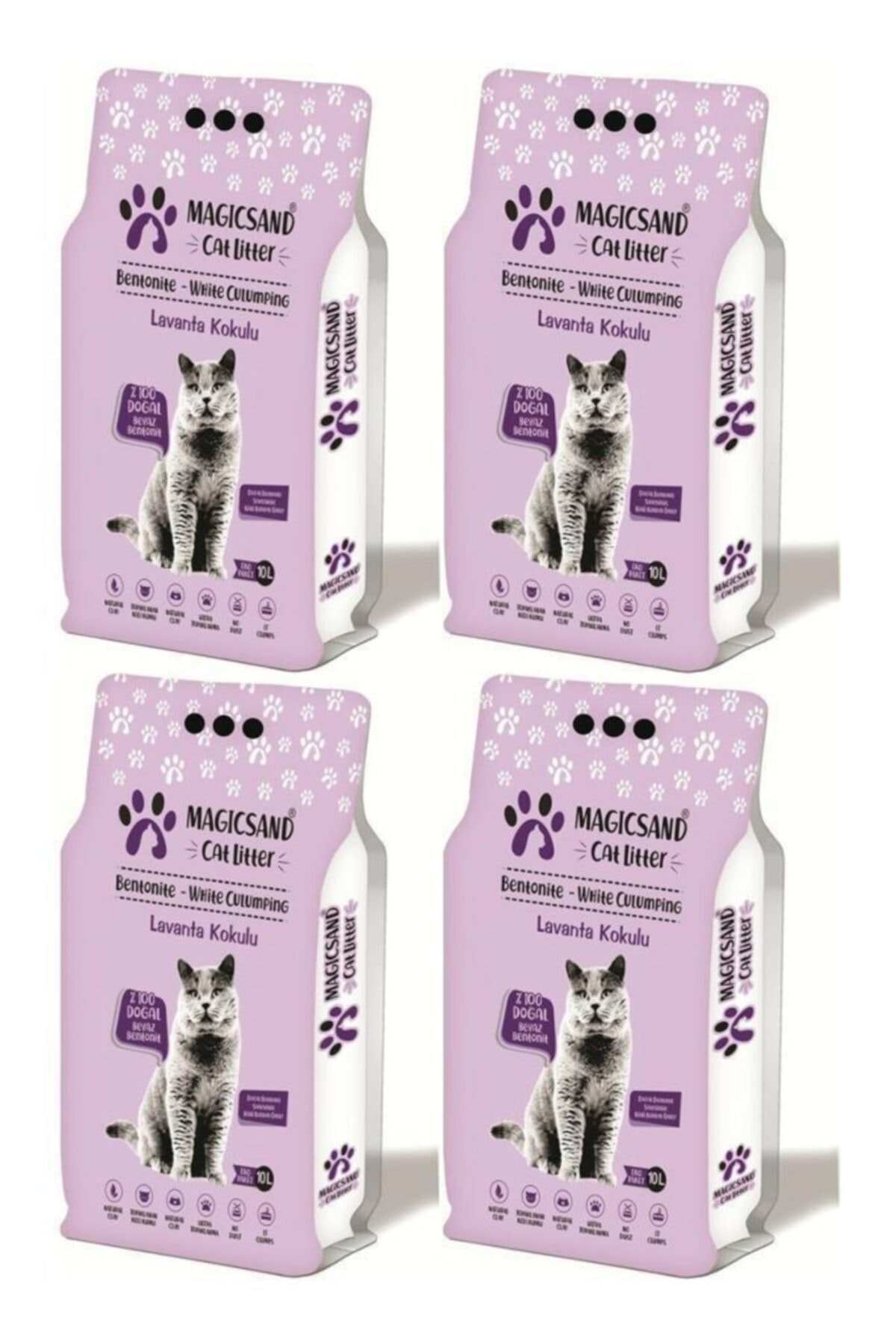 magicsand Lavanta Koku Ince Taneli Kedi Kumu 10 lt 4 Adet