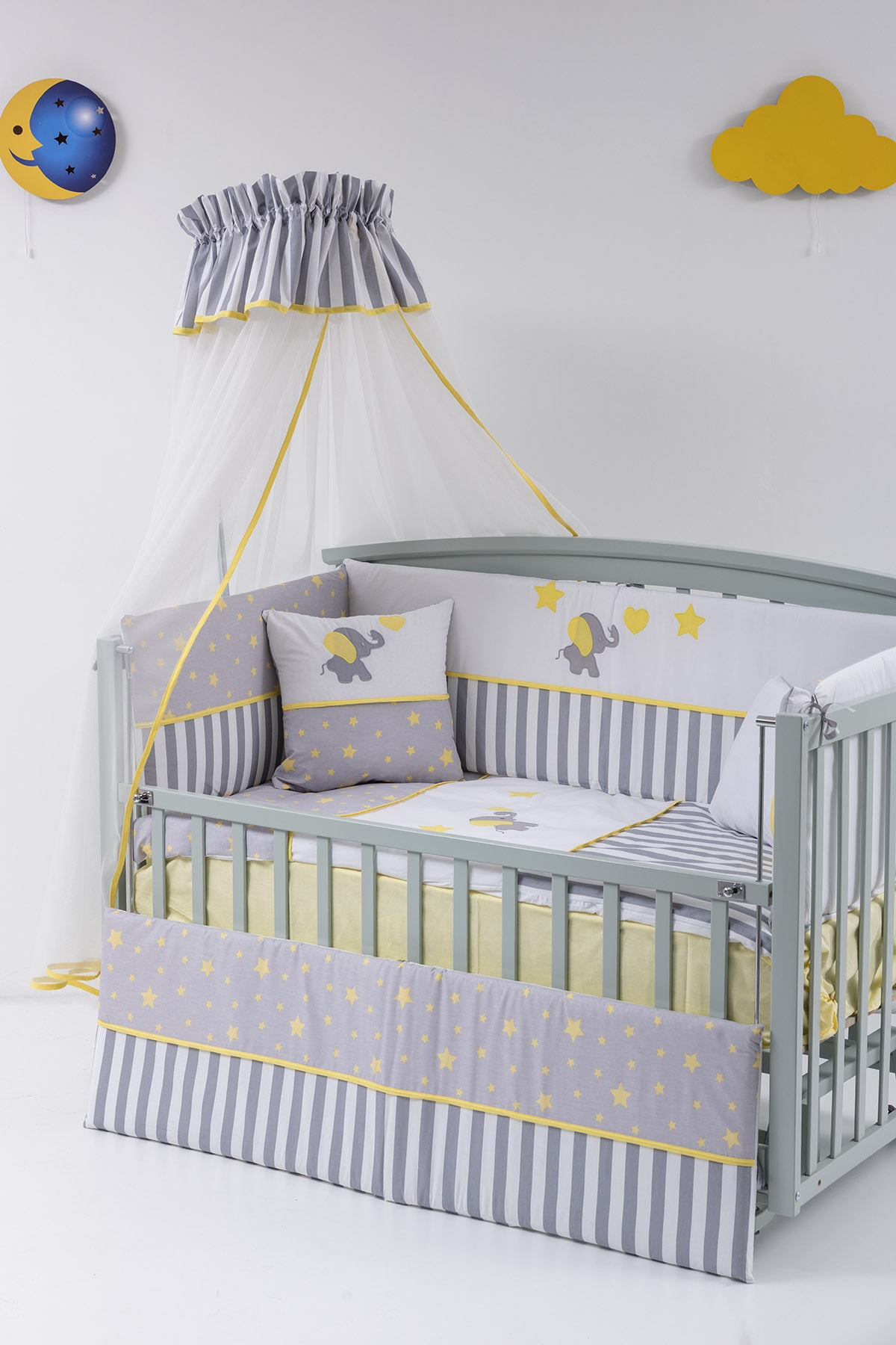 Mini Baby Aqua Cibinlikli Uyku Seti 75x130 Ölçü
