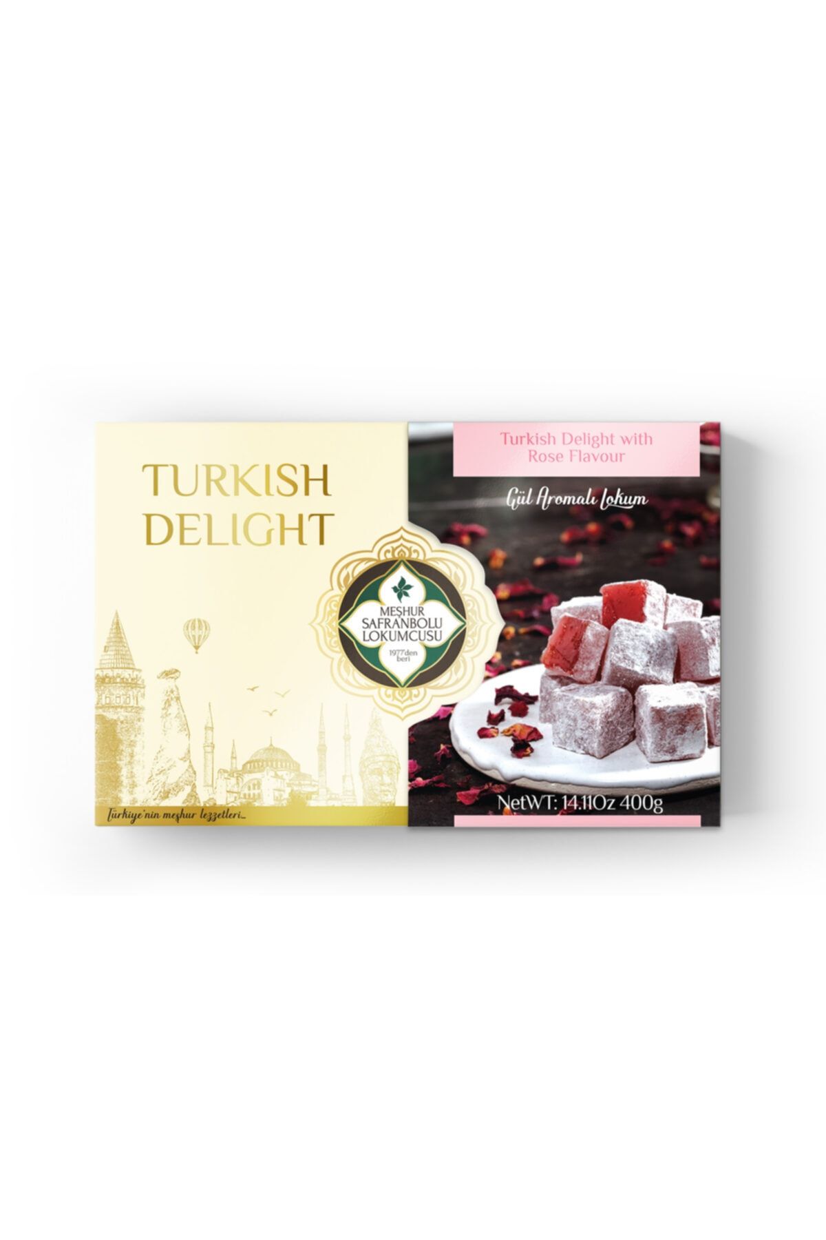 MEŞHUR SAFRANBOLU LOKUMCUSU Güllü Lokum 400 Gr