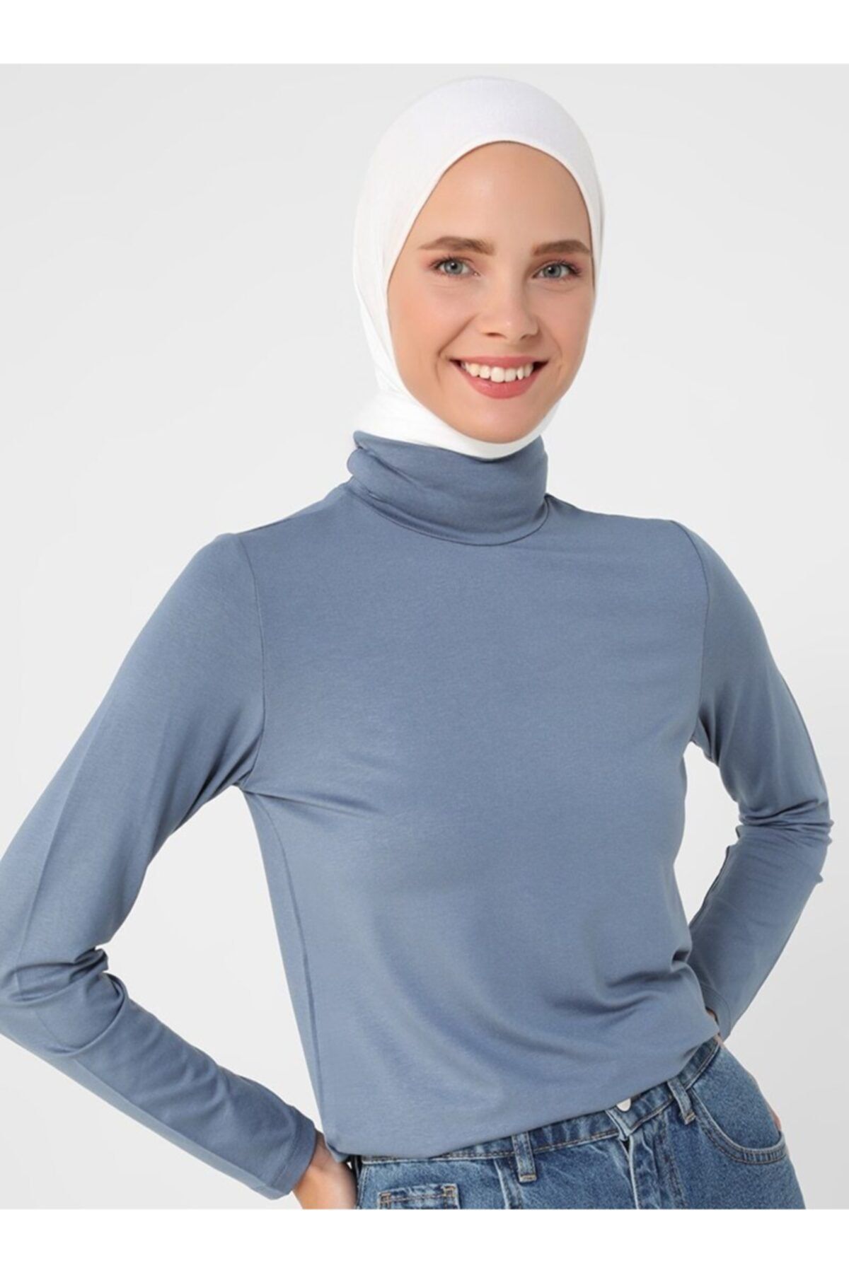 Refka Doğal Kumaşlı Balıkçı Yaka Body - Koyu Indigo - Basic