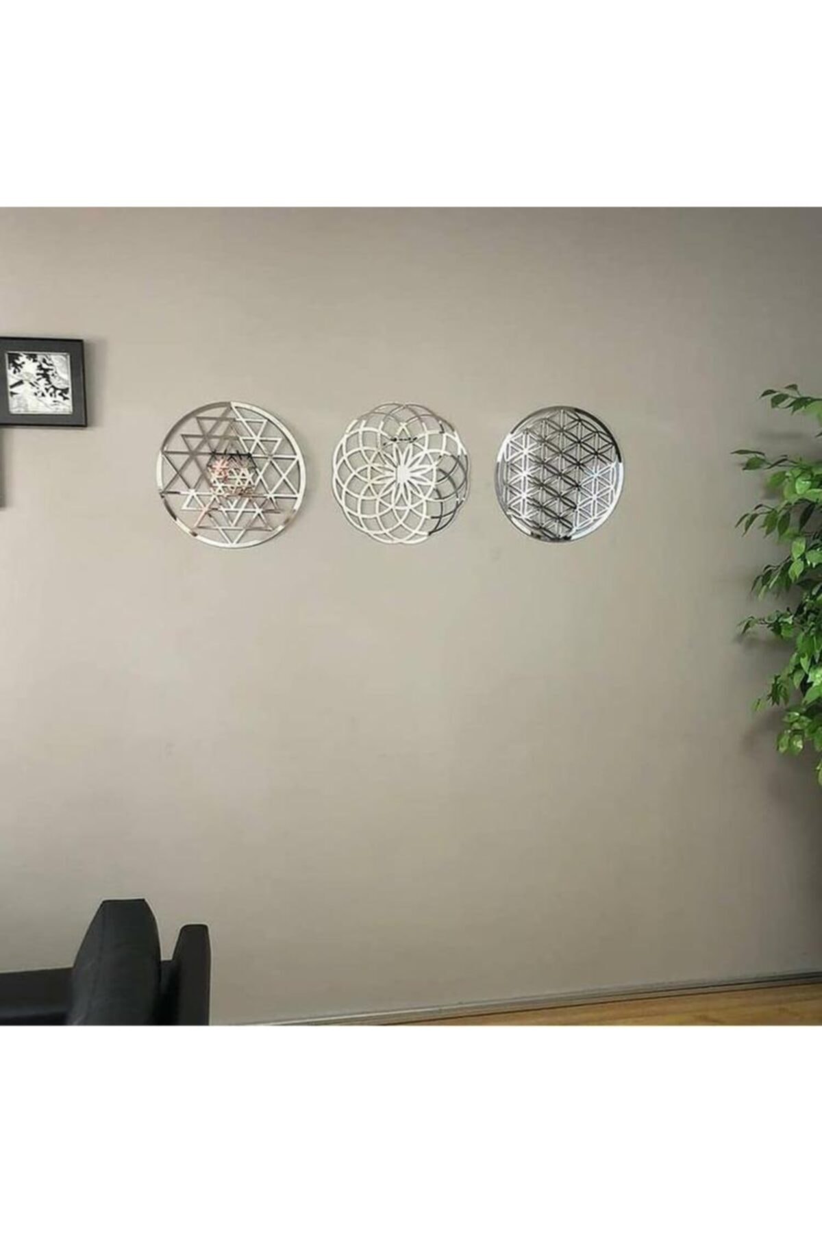decorium pleksi Yaşam Çiçeği Gümüş Pleksi