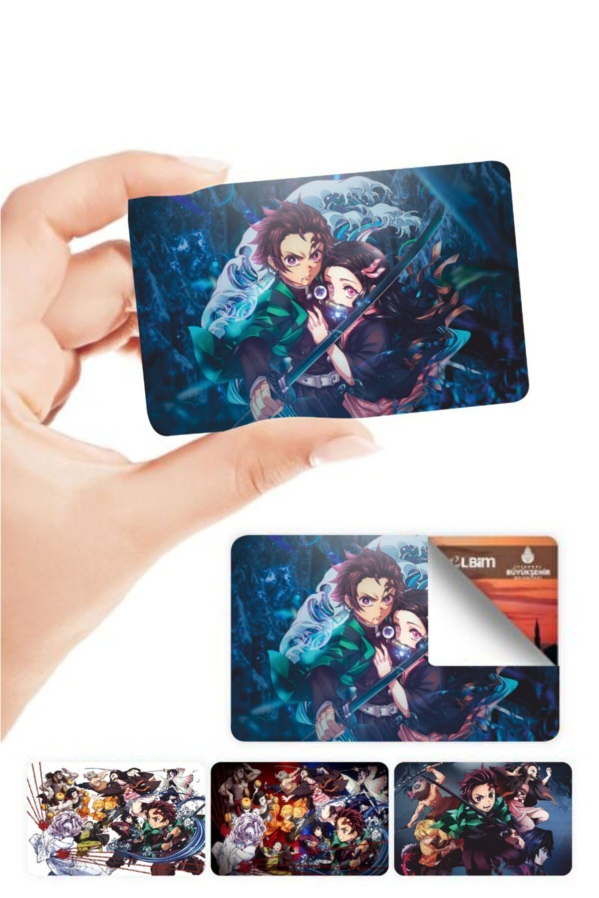 MARSİLYA Kimetsu Iett&ininal Kart Kaplama Sticker 4 Adet