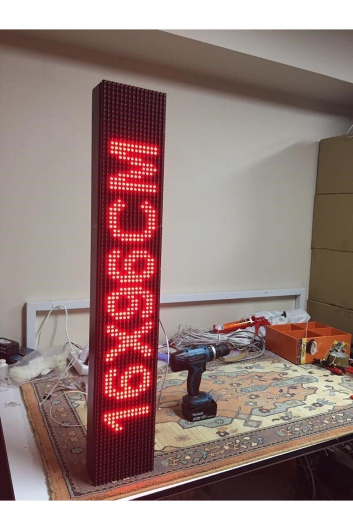 LEDJİ 16x96 Cm Tek Yön Kırmızı Renk Kayan Yazı Led Tabela