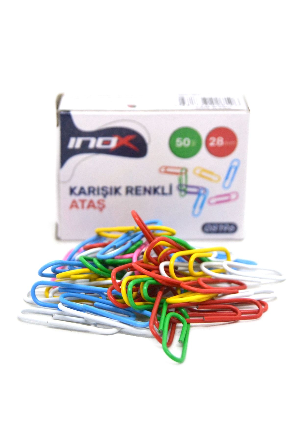 inox Renkli Ataş 28mm 50'li