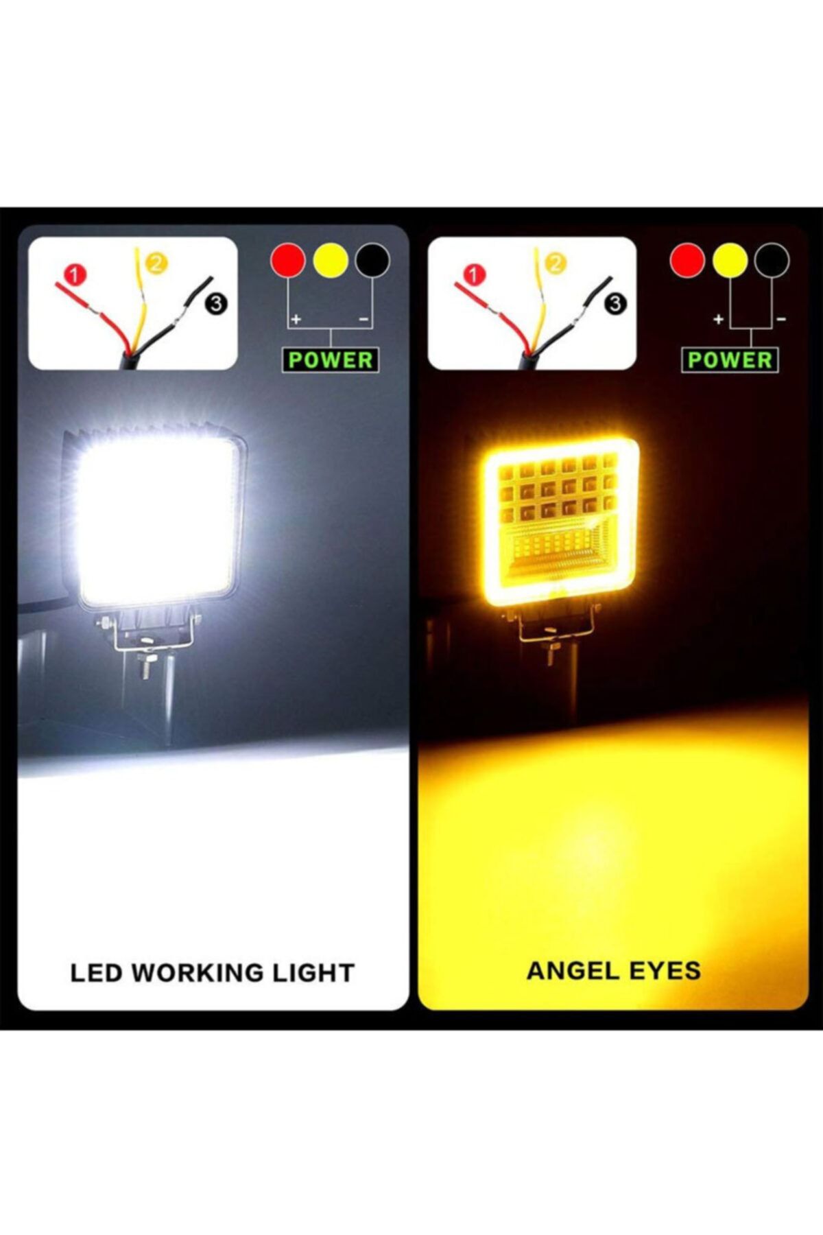 iq elektronik Off-road Sis Lambası Kare 42 Power Led