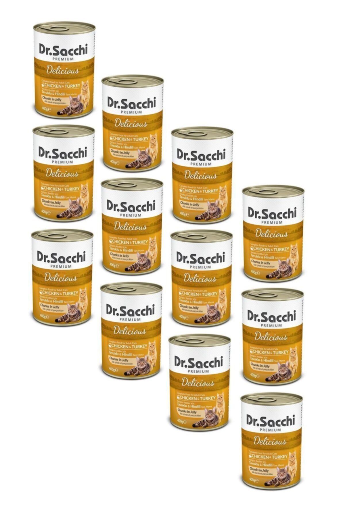 Dr. Sacchi Dr.sacchi Tavuklu Ve Hindili Kedi Konserversi 400 Gr (12 Adet)
