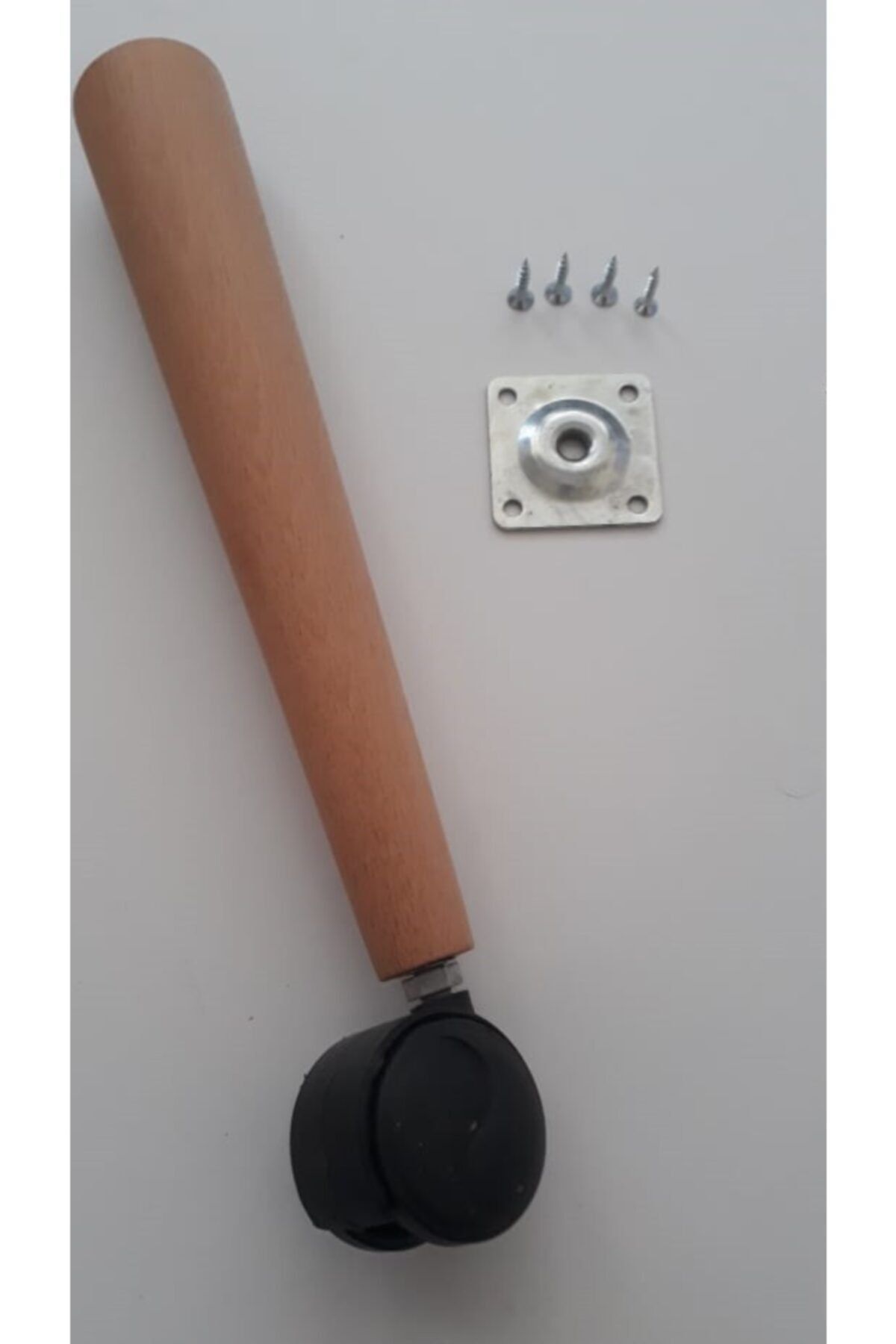 BARERMO Tekerlekli 5'lik 41cm Lik ahşap Konik Ayak-aparat & Vida Dahil-ahşap Ayak-ham-sehpa-masa-zigon Ayak