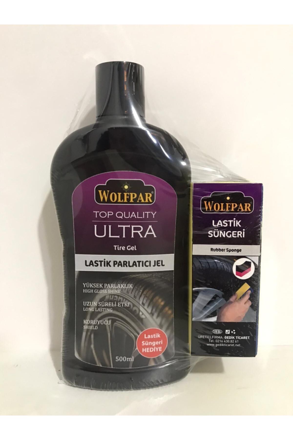 WOLFPAR Lastik Parlatıcı Jel -500 Ml. (LASTİK SÜNGERİ HEDİYEMİZDİR.)
