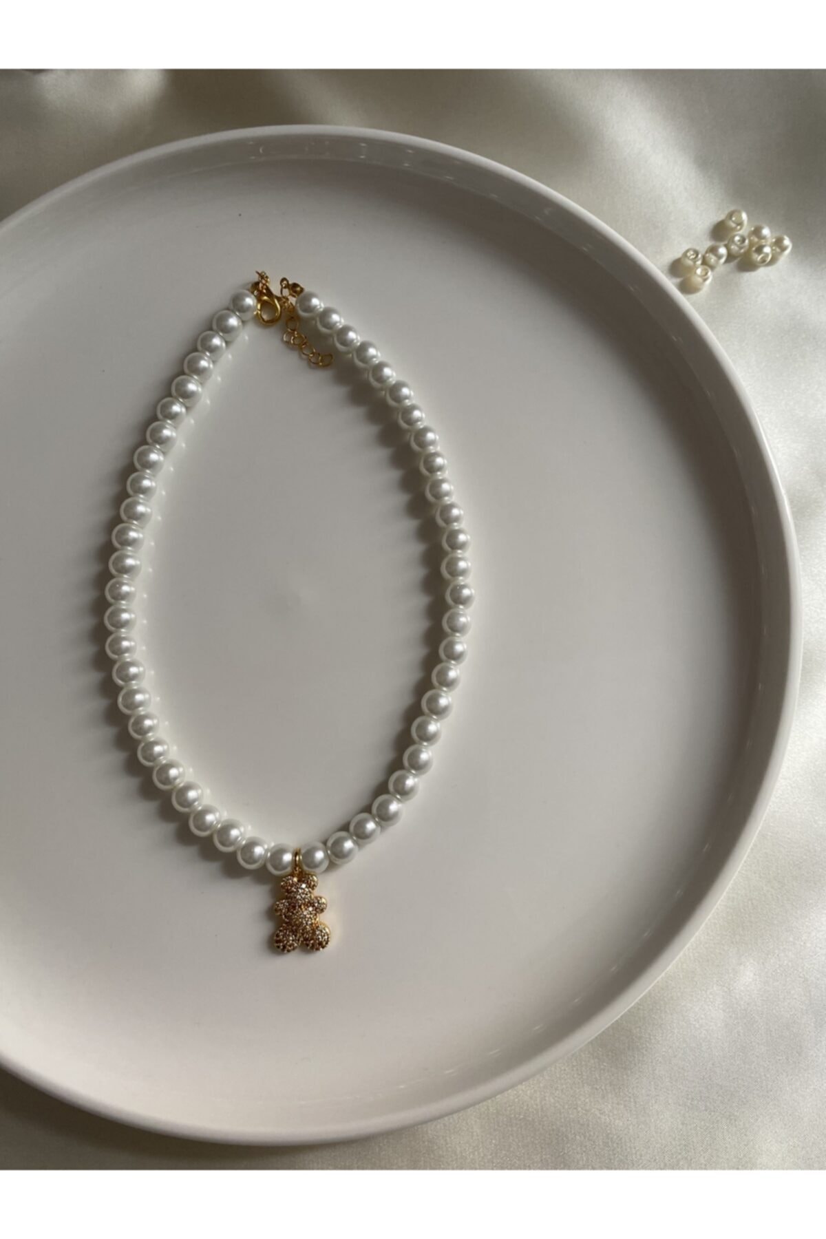 YOUES JEWELRY Cam Incili Bear Choker