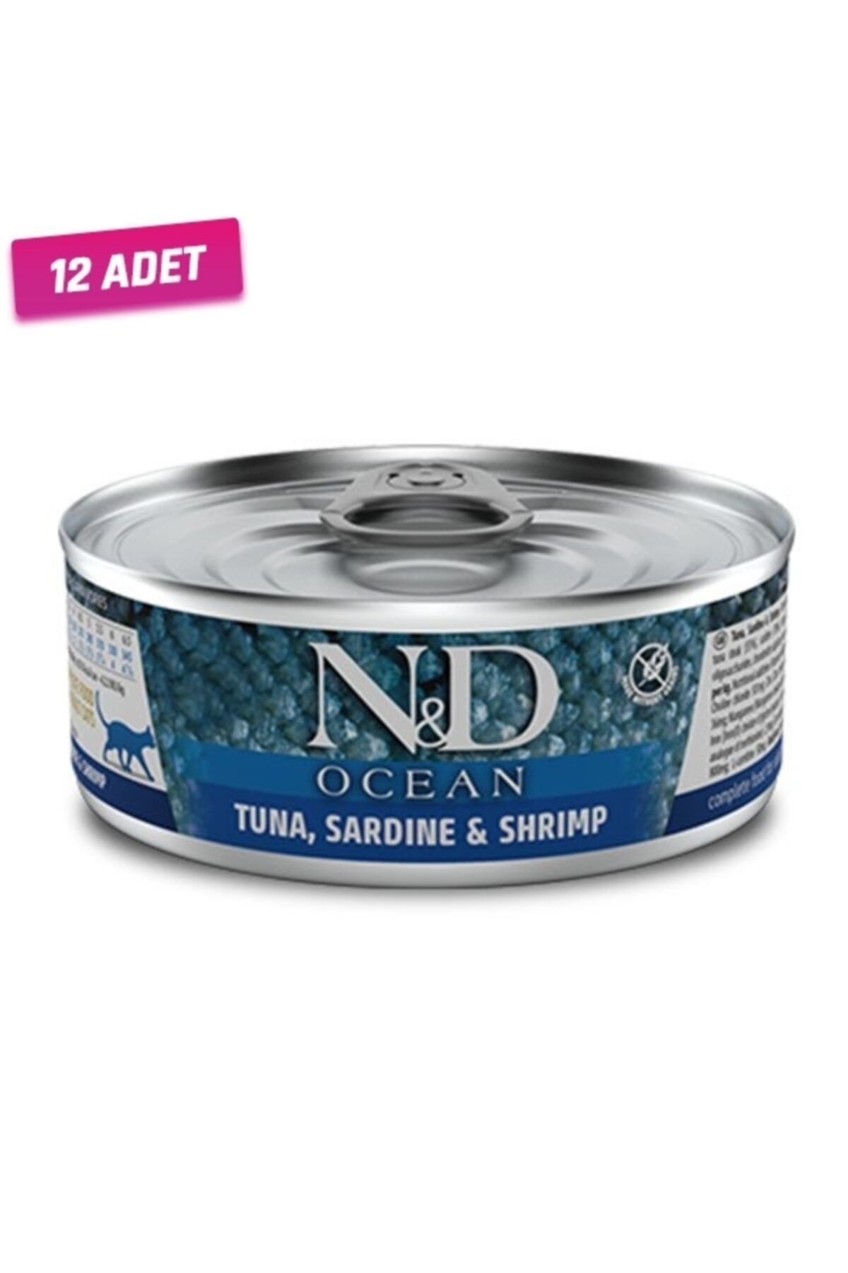 N&D Ocean Ton Balık Sardalya Ve Karidesli Kedi Konservesi 80 Gr - 12 Adet
