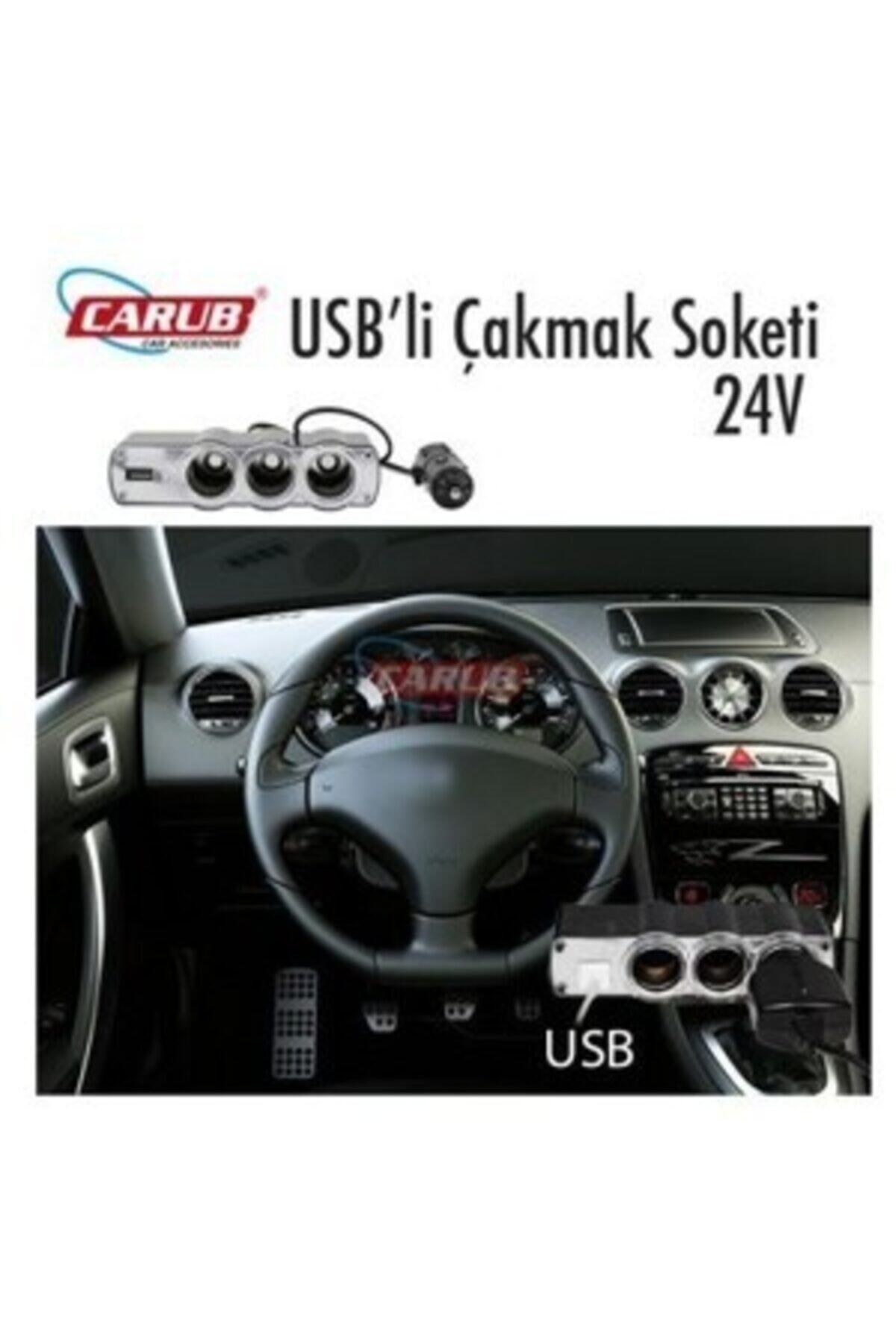 Nettedarikçisi Kamyon Kamyonet Otobüs Çakmak Çoklayıcı Soket 24v Kablolu 3lü Ve Usbli