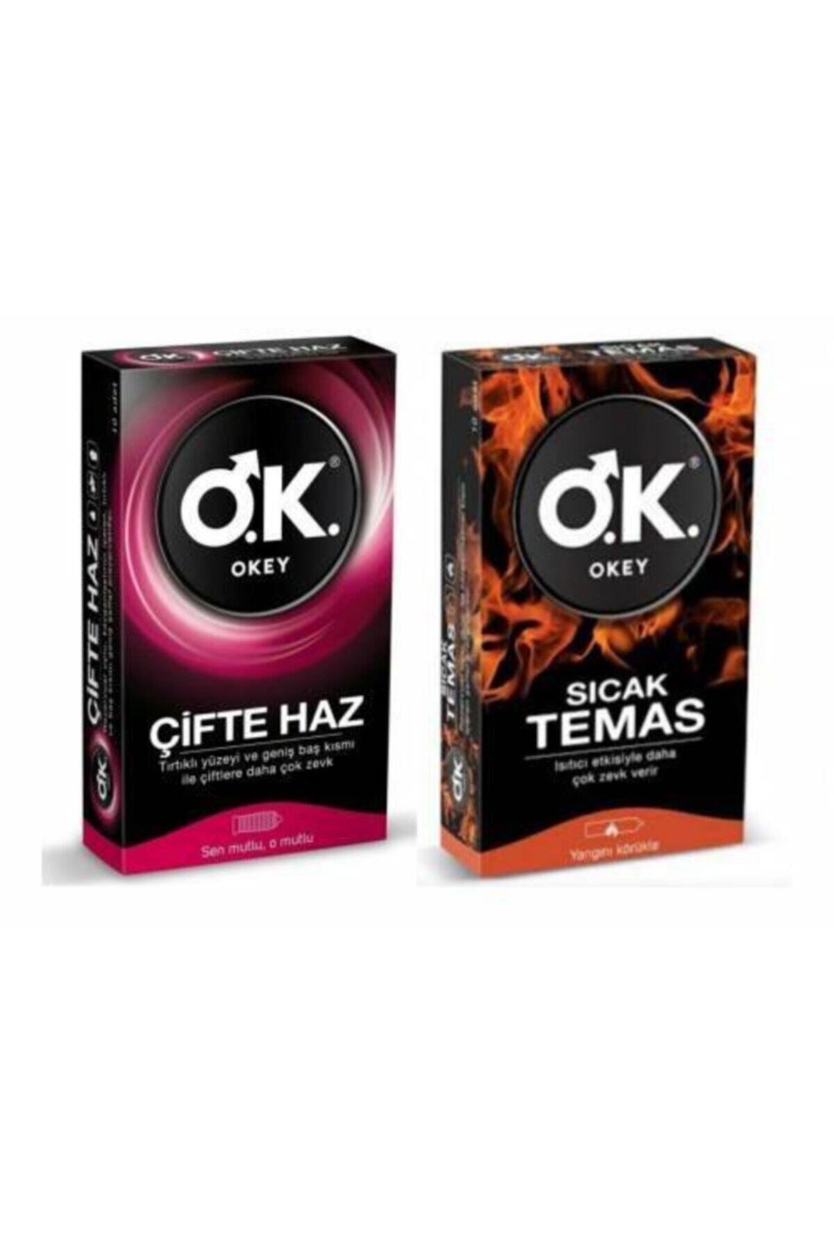 Okey Prezervatif Sıcak Temas 10 Lu + Çifte Haz 10 Lu