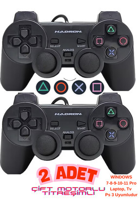 🎮 Ikili Çift Motorlu Titreşimli Usb Gamepad Joystick Bilgisayar Laptop Uyumlu | Windows 7-11 Pc Kol Image 0