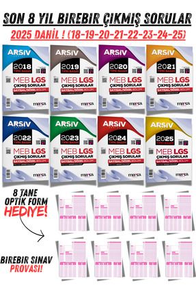 8. Sınıf Lgs Son 8 Yıl Tıpkı Basım Birebir Çıkmış Sorular Deneme Video Çözümlü Optik Seti Image 0