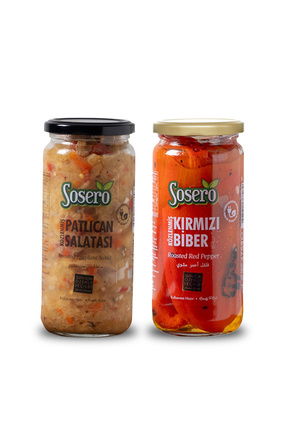 Közlenmiş Patlıcan Salatası 435 gr & Közlenmiş Kırmızı Biber 475 gr (ikisi bir arada) Image 0