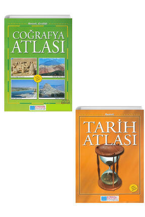 Coğrafya Atlası Resimli + Tarih Atlası Resimli / 2 KİTAP - Güncel - Kapsamlı SET Image 0