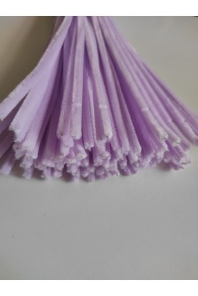 50 Adet Lila Şönil, Çiçek Yapımına Uygun Tüylü Tel, 30 Cm 6 mm Image 4