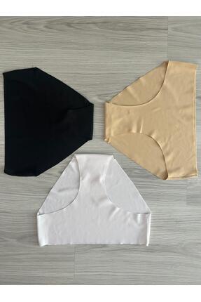 3'lü Lazer Kesim Dikişsiz Iz Yapmaz Iç Çamaşırı Image 0