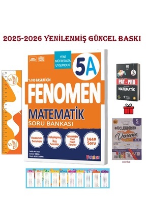5. Sınıf 5 Matematik A Soru Bankası 2025-2026 ve Pat-pro Matematik Soru Bankası+Türkiye Geneli Denem Image 0