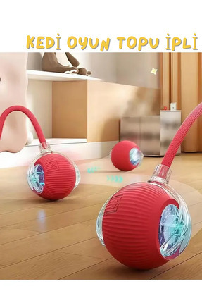 Akıllı Kedi Oyuncağı,Kedi Oyun Topu Silikon USB Şarjlı, LED Işıklı, 3 Modlu, Otomatik Yuvarlanan Top Image 0