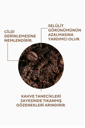 Selülit Karşıtı, Sıkılaştırıcı Etkili, Batık Gidermeye Yardımcı Kahve Özlü Vücut Peelingi 275 Gr Image 5