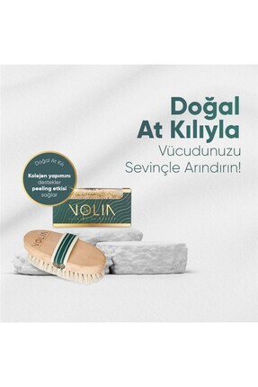 Volia Doğal At Kılı Vücut Fırçası | Selülit Azaltıcı Kuru Masaj Fırçası Image 0