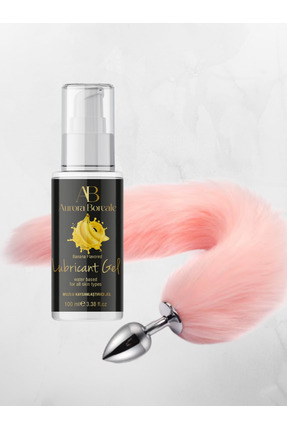 Aurora Boreale Muz Aromalı Kayganlaştırıcı Jel 100ml Pembe Kuyruklu Çelik Anal Plug Hediyeli Image 0