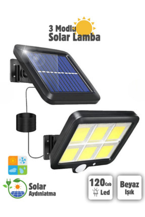 Sensörlü Güneş Enerjili 3 Mod 5 Metre Kablolu Solar Sokak Lambası Image 0