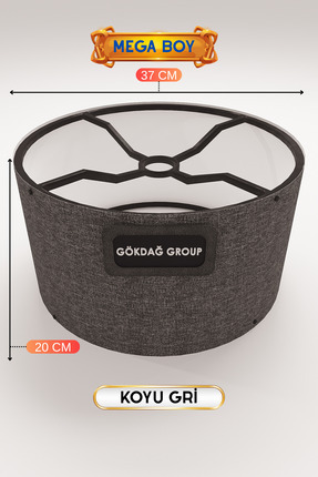 Koyu Gri Lambader Başlığı 37 CM Mega Boy Pratik Kurulum Image 0