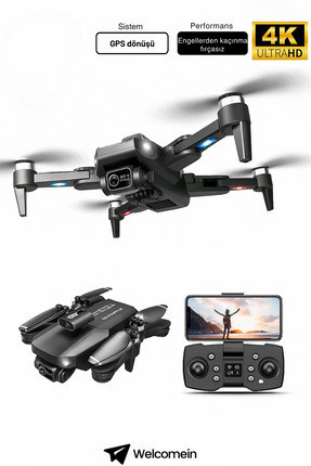 4K HD Kameralı Katlanabilir Drone Engel Tanıma Canlı Görüntü Aktarımı Uzaktan Kumandalı Uzun Menzil Image 0