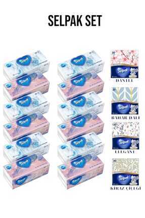 El ve Yüz Havlusu 12x100 = 1200 Yaprak + Deluxe Desenli Peçete 4 Paket 20'li Image 0