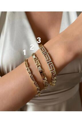 XUPİNG 14 K ALTIN RENGİ VİP SERİ GREK BİLEKLİK 17 +2 CM 3NUMARALI ÜRÜN Image 0