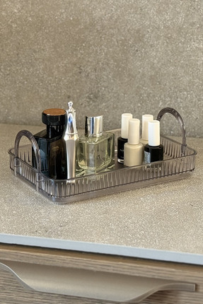 Makyaj Organizeri Kozmetik Aksesuar Düzenleyici Banyo Rafı Stone Gri Image 0